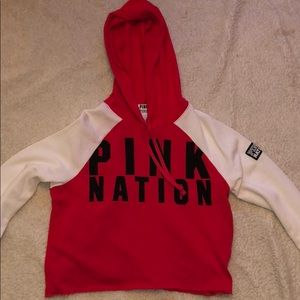 Pink slightly cropped hoodie
